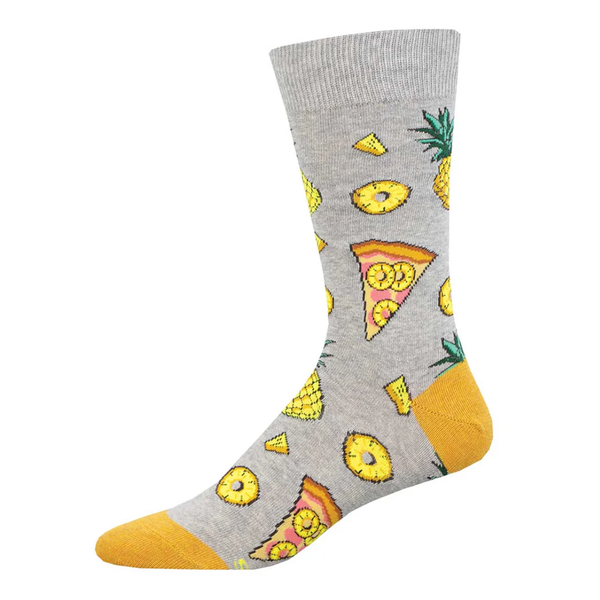 Socksmith Socks Mens Hawaiian Pizza Light Gray Heather