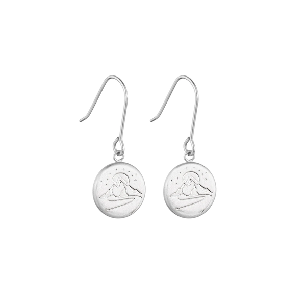 Little Taonga Earrings Round Mighty Maunga Silver