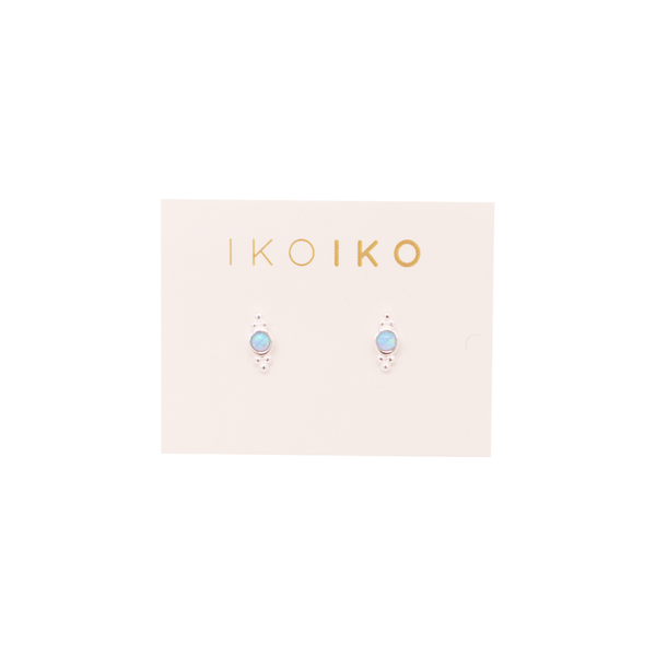Iko Iko Studs Six Dot Crest Blue Opalite Silver