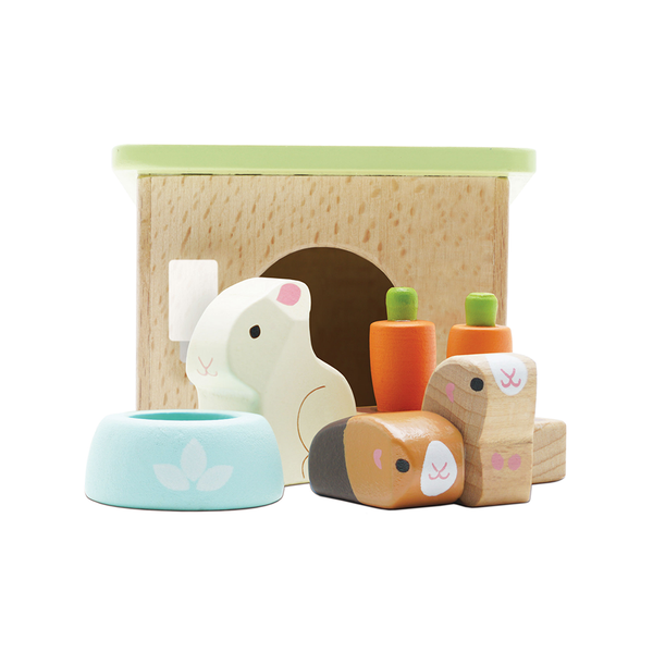 Wooden Bunny and Guinea Pig Set