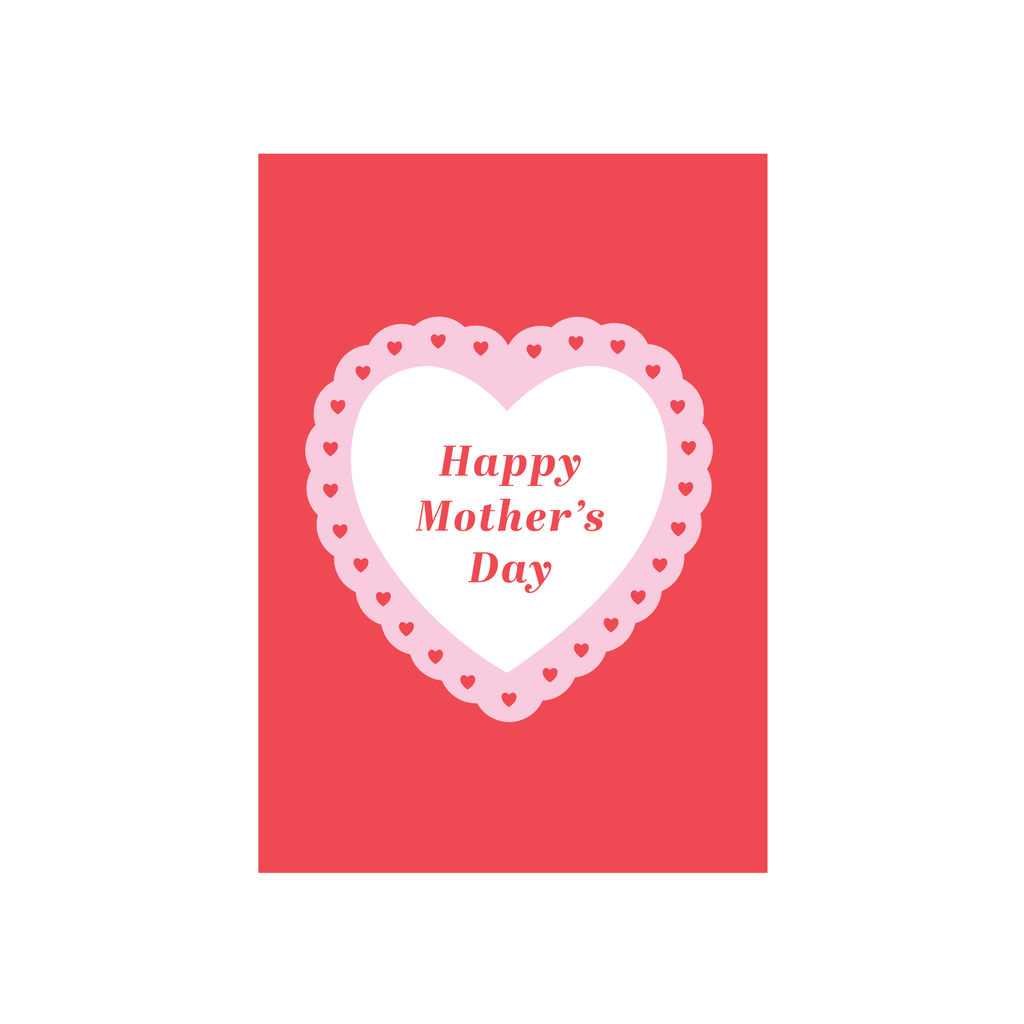 Iko Iko Text Card Doily Heart Mother's Day