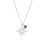 Lindi Kingi  Dusting of Jewels Single Star Necklace with Embellishment  Silver