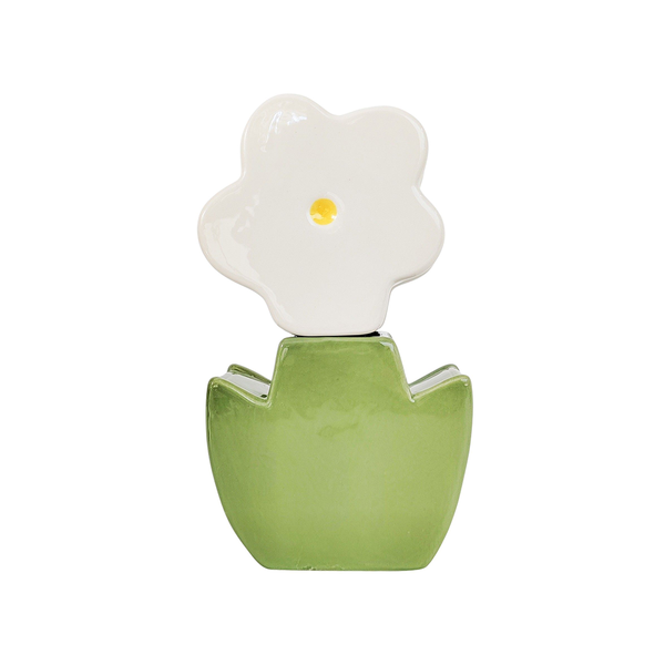 Alice Flower Double Vase White and Green