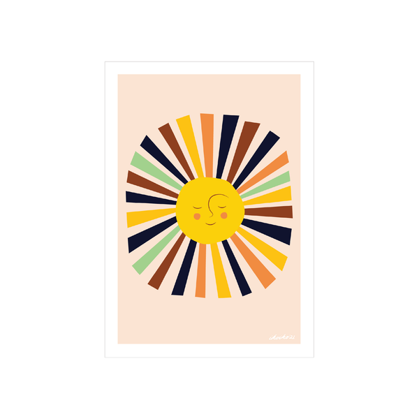 Iko Iko A4 Art Print Solstice Sunshine Mint