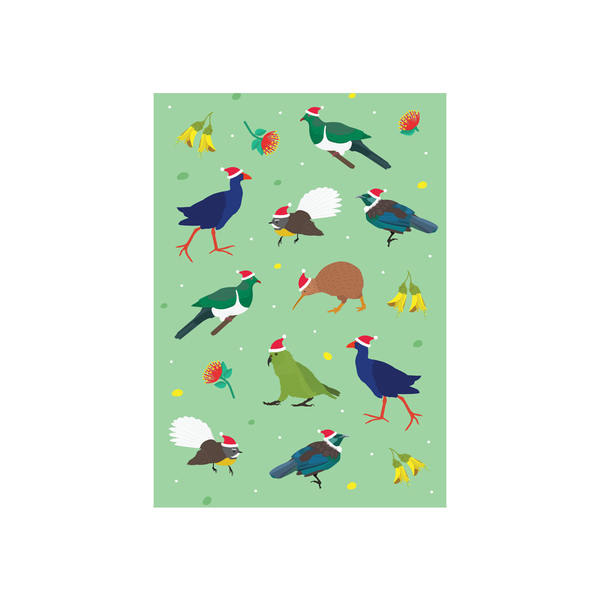 Iko Iko Christmas Card Animal Pattern NZ Bird