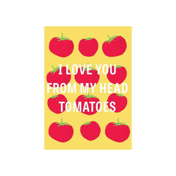 Iko Iko Fruit Pun Card Head Tomatoes