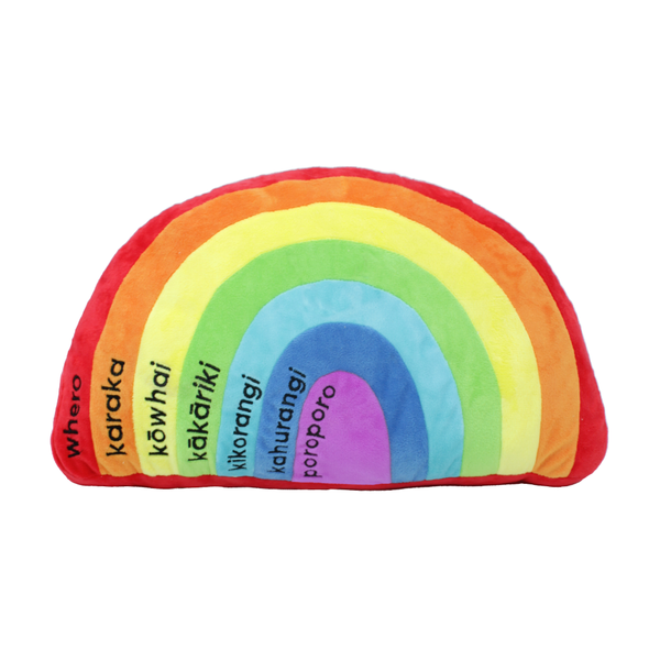 Moana Road Te Reo Rainbow Cushion