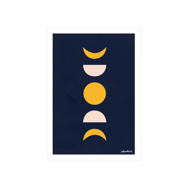 Iko Iko A4 Art Print Talula Moon Forms Phases Vertical