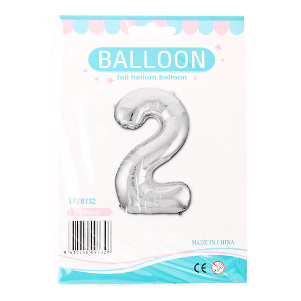 Foil Number Balloon Silver