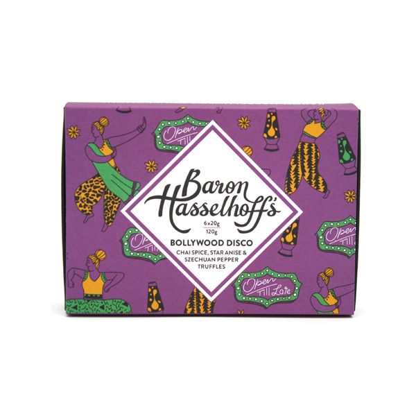 Baron Hasselhoff's Chocolate Bollywood Disco Chai Spice Chocolate Truffles Box of 6