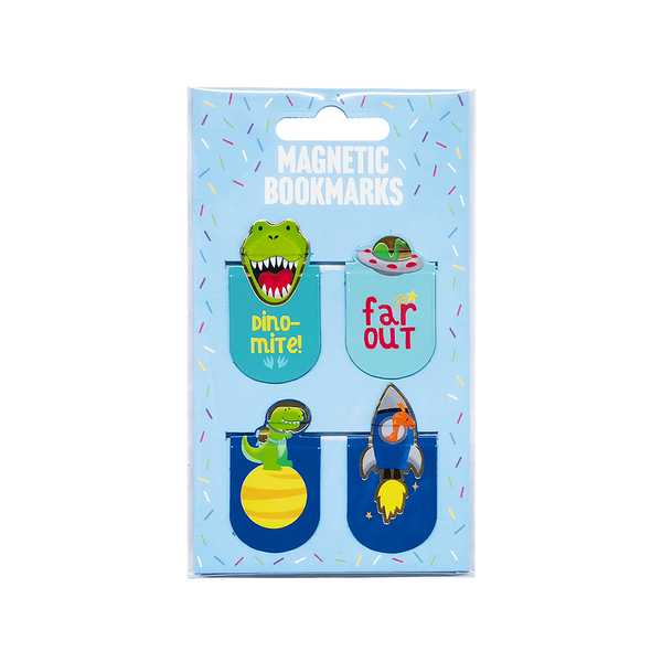 Magnetic Bookmarks Dinosaurs and Space Pack of 4