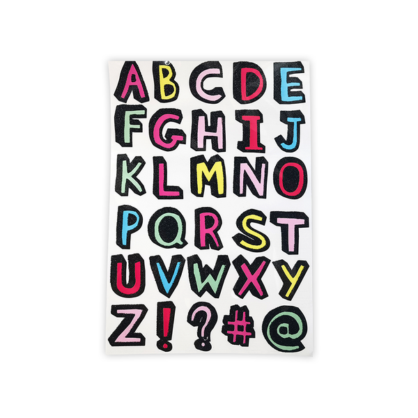 Bright Sparkly Alphabet Stickers