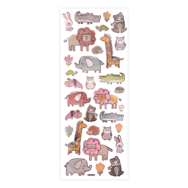 Foil Zoo Animal Stickers Big Pack