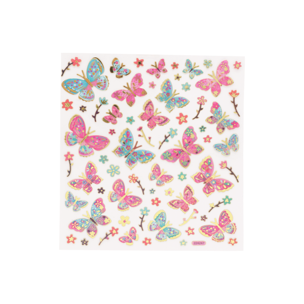 Teal and Pink Butterfly Stickers
