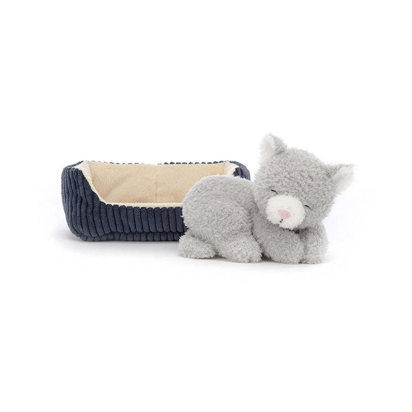 Jellycat Napping Nipper Cat in Basket