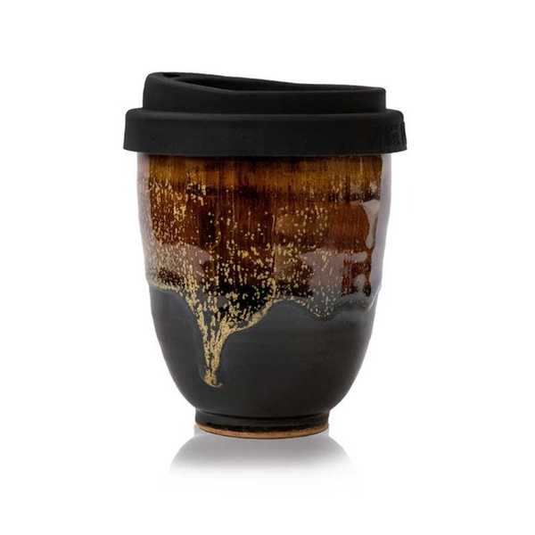 Westcoast Stoneware Reusable Cup Midnight Gold