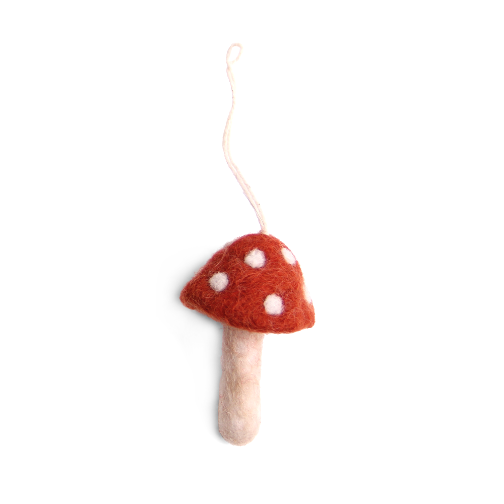 En Gry & Sif Fair Trade Felt Christmas Decoration Little Toadstool Assorted