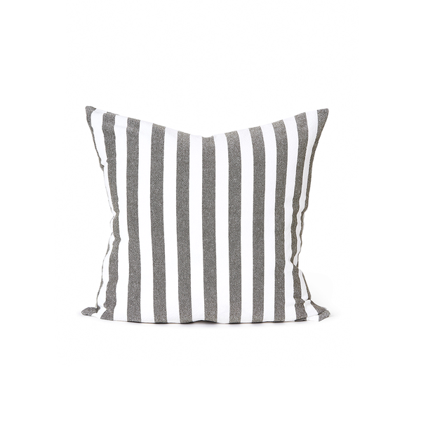 Citta Wide Stripe Washed Cotton Cushion Cover Olive
