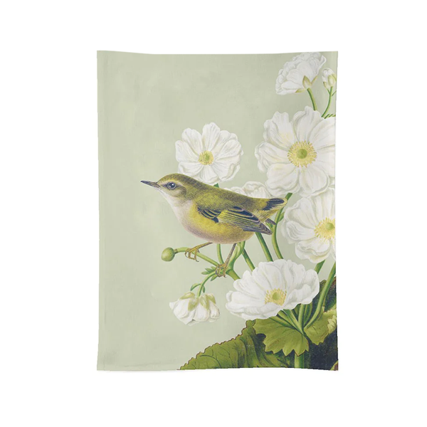 100 % NZ Tea Towel Birds and Botanical Rifleman