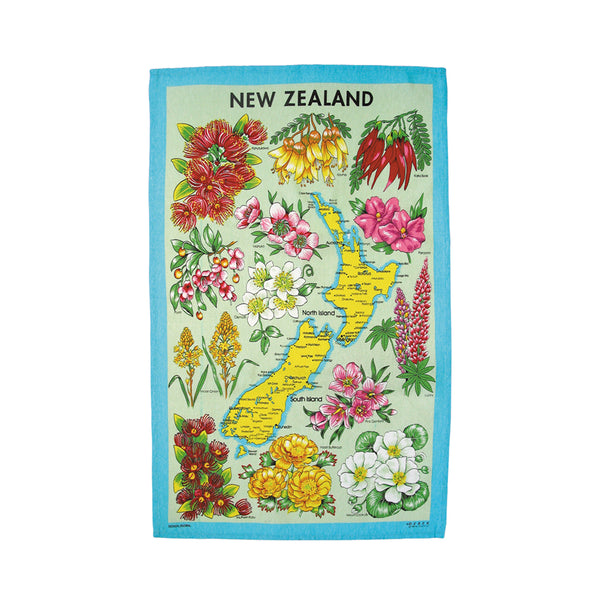 Floral NZ Tea Towel