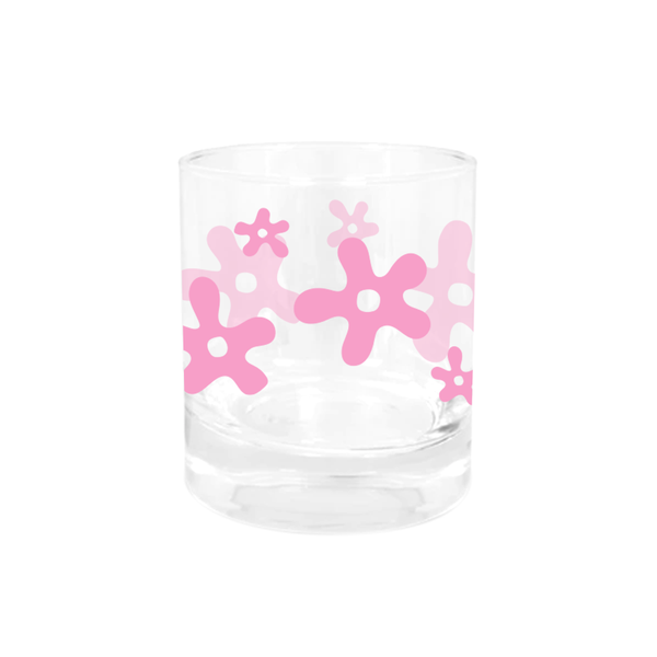 Iko Iko Glass Tumbler Flower Splat Light Pink