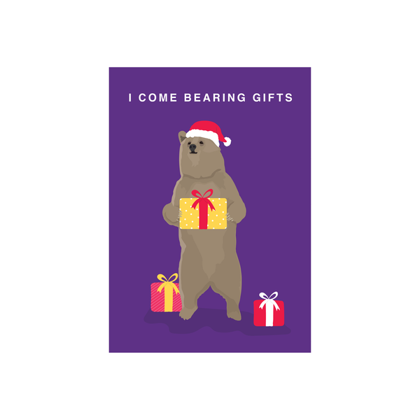 Iko Iko Christmas Card Bearing Gifts