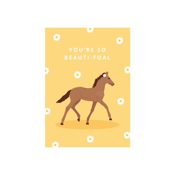 Iko Iko Cutie Animal Pun Card Foal