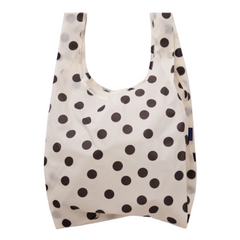 Baggu Standard Reusable Bag Cream and Black Polka Dot