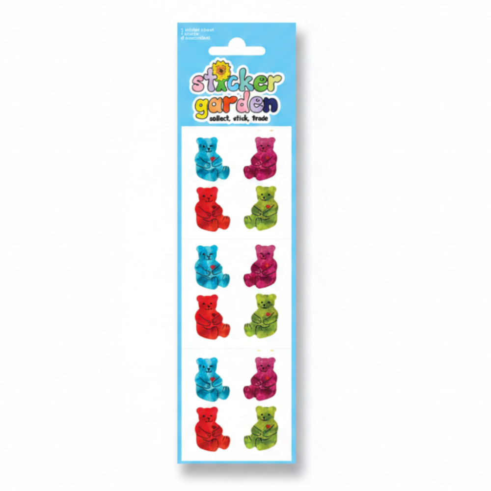 Sticker Garden Sheet Prism Beary Cute Colourful