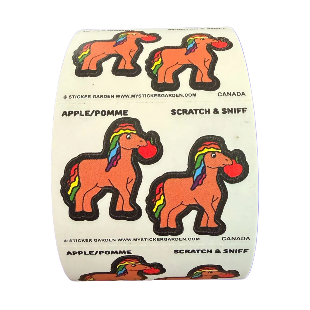 Sticker Garden Scratch and Sniff Teared Square Horse Apple