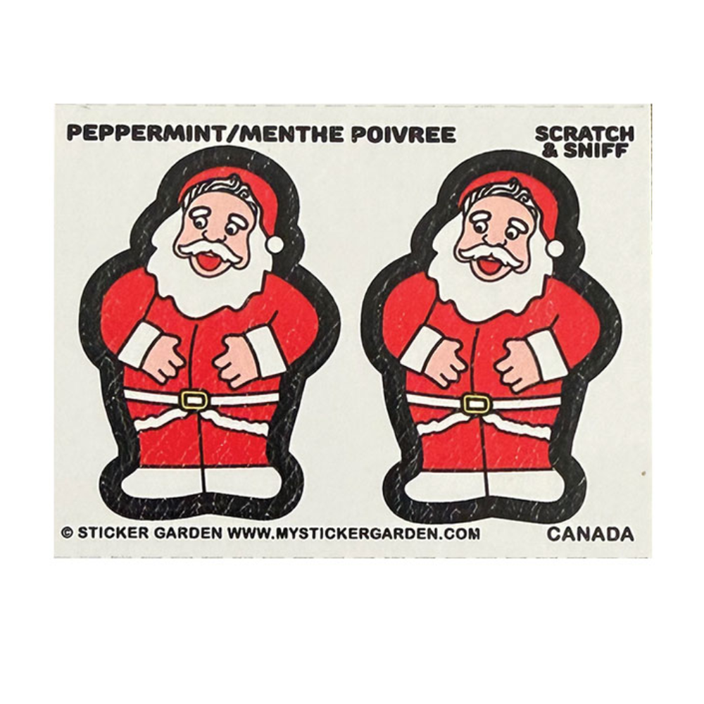 Sticker Garden Scratch and Sniff Tear Off Square Santa Peppermint