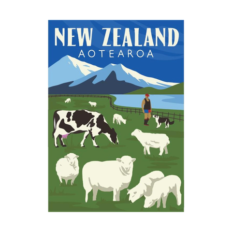 Moana Road Tea Towel NZ Farming