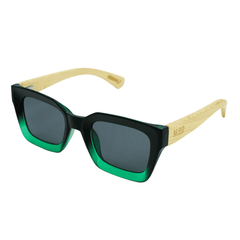 Moana Road Sunnies Weekender Black & Green with Wood