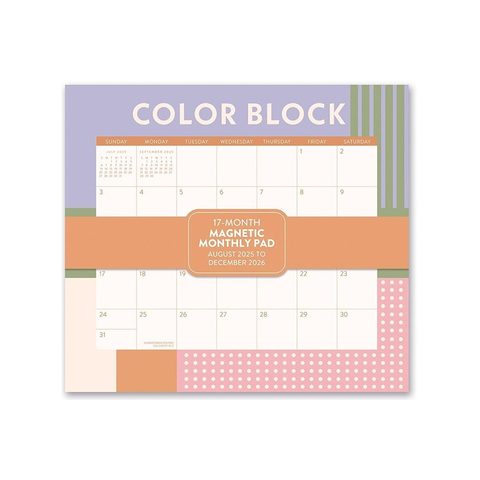 Orange Circle 2026 Magnetic Calendar Pad Colour Block