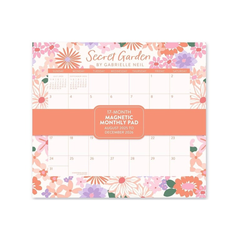 Orange Circle 2026 Magnetic Calendar Pad Secret Garden