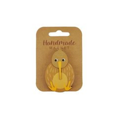 100% NZ Wooden Magnet Brown Kiwi
