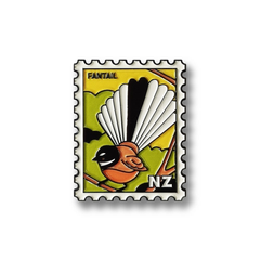 100% NZ Collectable Stamp Magnet Pīwakawaka