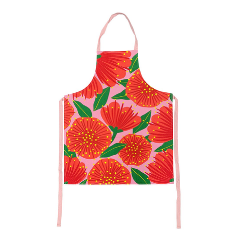 100%NZ Bright Botanical Pink Pohutukawa Apron