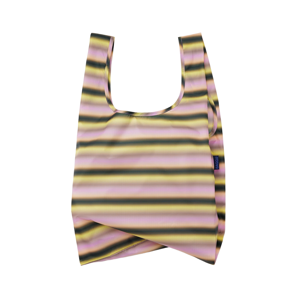 Baggu Standard Reusable Bag Gradient Stripe Pink Yellow