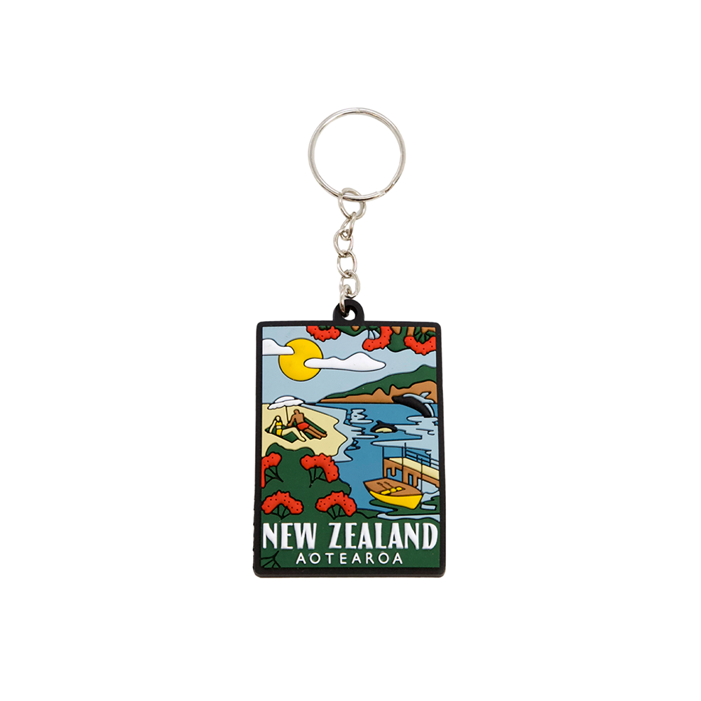 Silicone New Zealand Keyring Northern Beach