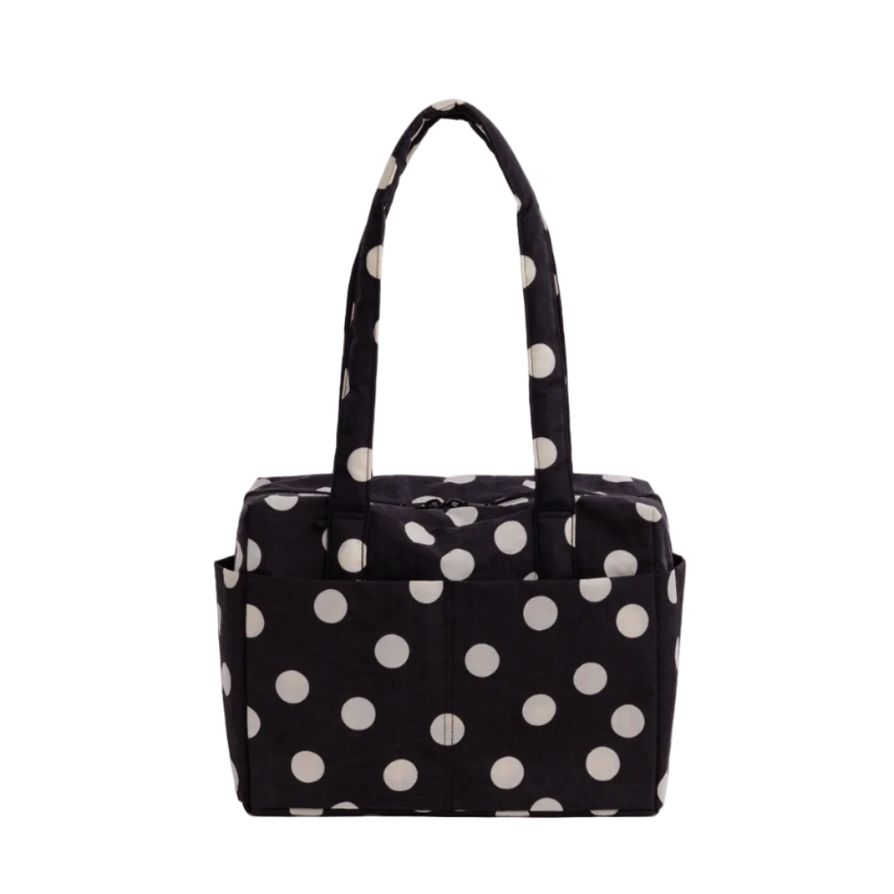 Baggu Everyday Cloud Bag Black and Cream Polka Dot