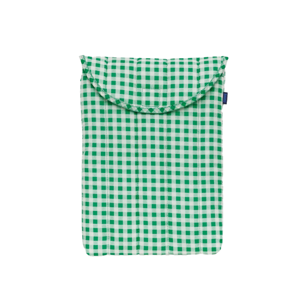 Baggu Puffy Laptop Sleeve 13/14 inch Green Gingham