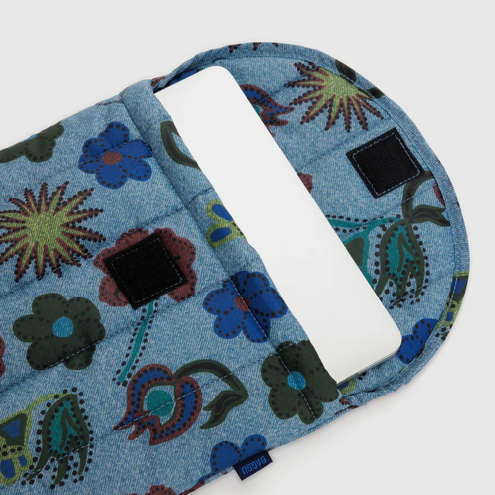 Baggu Puffy Laptop Sleeve 13/14 inch Digital Denim Birds