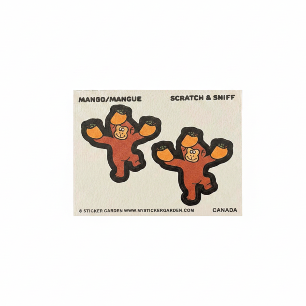 Sticker Garden Scratch and Sniff Teared Square Monkey Mango