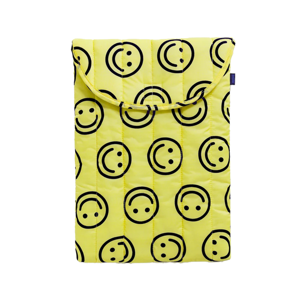 Baggu Puffy Laptop Sleeve 16 inch Yellow Happy