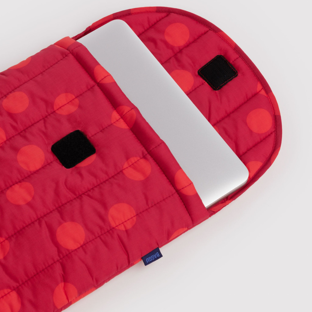 Baggu Puffy Laptop Sleeve 16 inch  Red Polka Dot