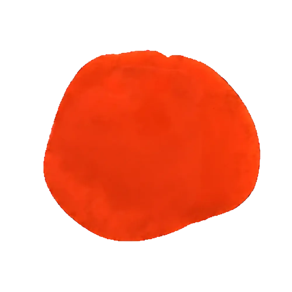 A solid, vibrant orange-red circular patch on a clean white background.