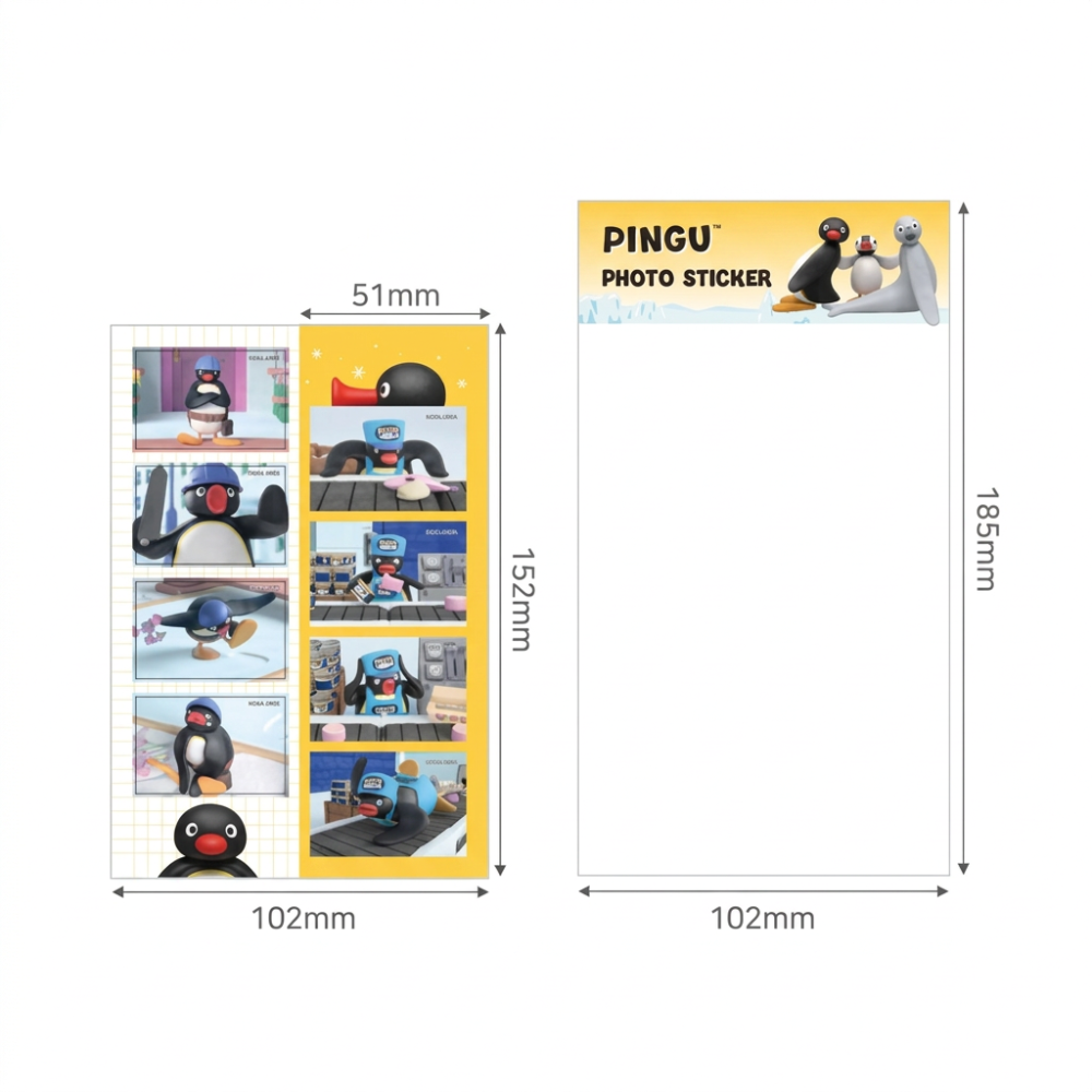 Pingu Photo Sticker Sheet Mini Photo Deco Daily Scene
