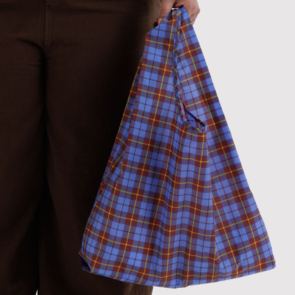 Baggu Standard Reusable Bag Blue Tartan