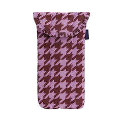 Baggu Puffy Glasses Sleeve  Pink Houndstooth